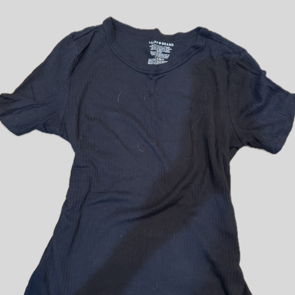 Lucky Brand Black Cotton Blend Top